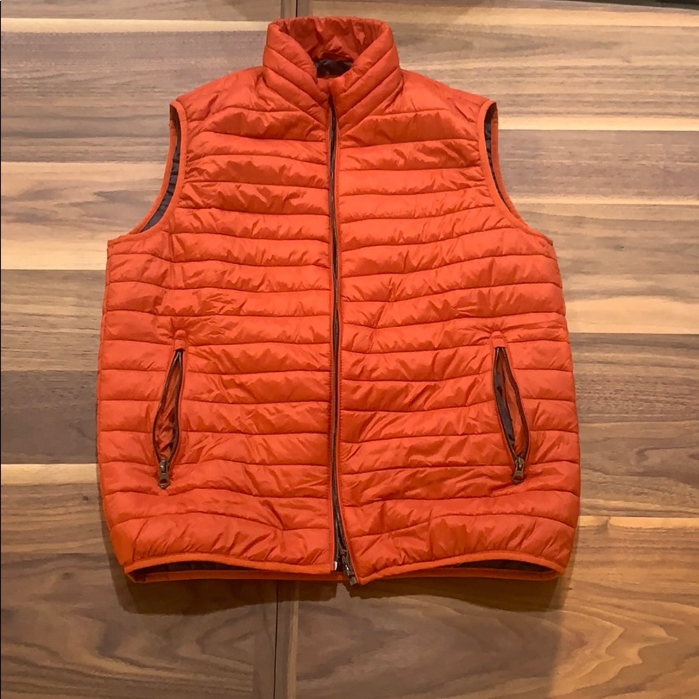 Orange zip up vest by Zara